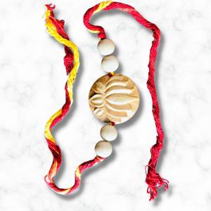 Vishnu Lotus floral Wooden Rakhi