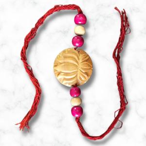 Colourful Lotus Wooden Rakhi