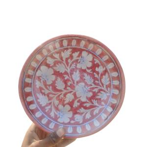 red sand garden blue pottery decor plate