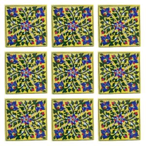Print Pattern Blue Pottery Ceramic tile 5