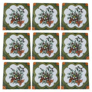 Print Pattern Blue Pottery Ceramic Tile 7