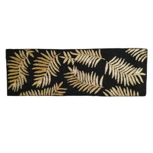 Black Tropical leaf Beaded Table Runner