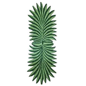 Green Tropical Leaf Beaded Table Runner