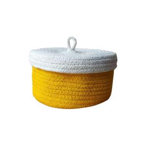 Sunrise Cotton Rope Gift Hamper Basket with Loop Lid