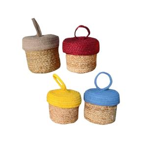 Mini Loop Lid Jute and Cotton Rope Gift Hamper Basket