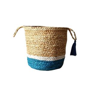 Boho Jute Storage Organiser Basket with Handles