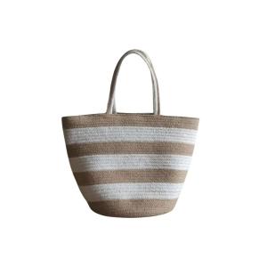 Trendy Striped Cotton Rope Tote Bag