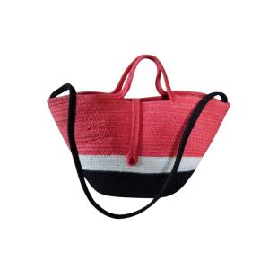 Raspberry Cotton Rope Messenger Bag