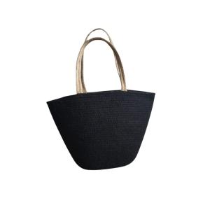 Black Cotton Rope Tote Bag