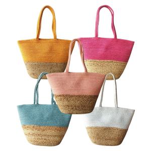Half n Half Jute Tote Bag in multiple colour options