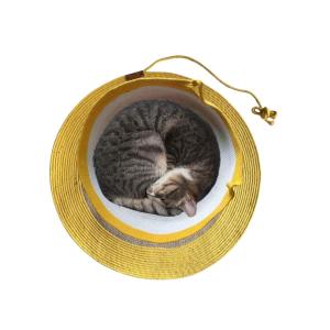 Sunny Jute Pet Bed with Mat for Small Dogs and Cats with rope toy