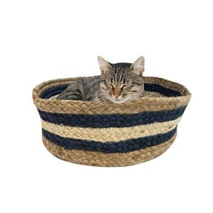 Striped Jute Small Dog and Cat Bed
