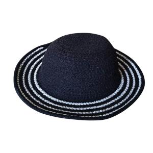 Black and White Stripes Cotton Rope Hat for men and women