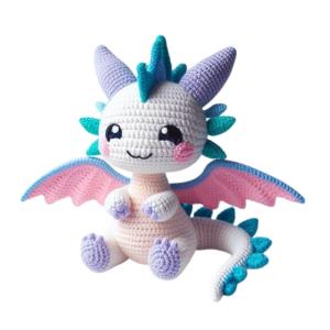 Amigurumi Crochet Flower Dragon Soft Toy