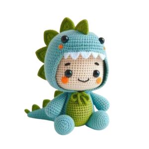 Amigurumi Crochet Dino Boy Soft Toy