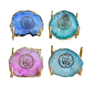 Guru Ji Crystal Agate Metal Frame
