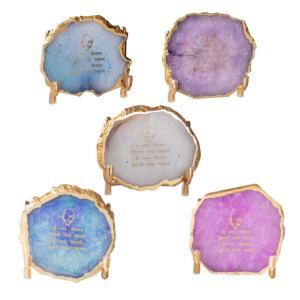 Guru Ji Crystal Agate Metal Mantra Frame