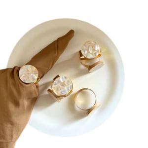 Mother of Pearl Napkin Holders Round