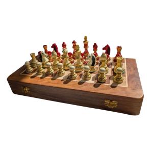 Handpainted Coins Handcrafted Wooden Chess Board Game