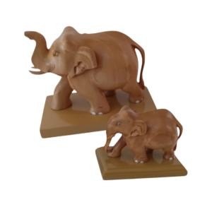 Natural Wooden Elephant self color showpiece