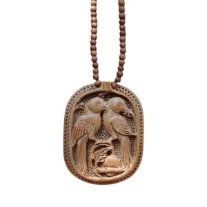 The Parrot Lovers Wooden Hand Carved Necklace