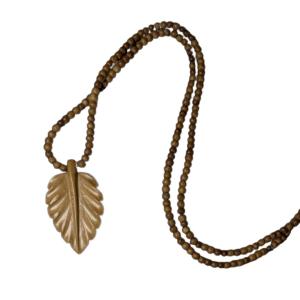 Rose Leaf Wooden hand carved necklace