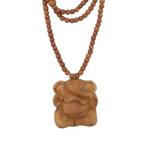 Baby Ganesha Wooden hand carved necklace