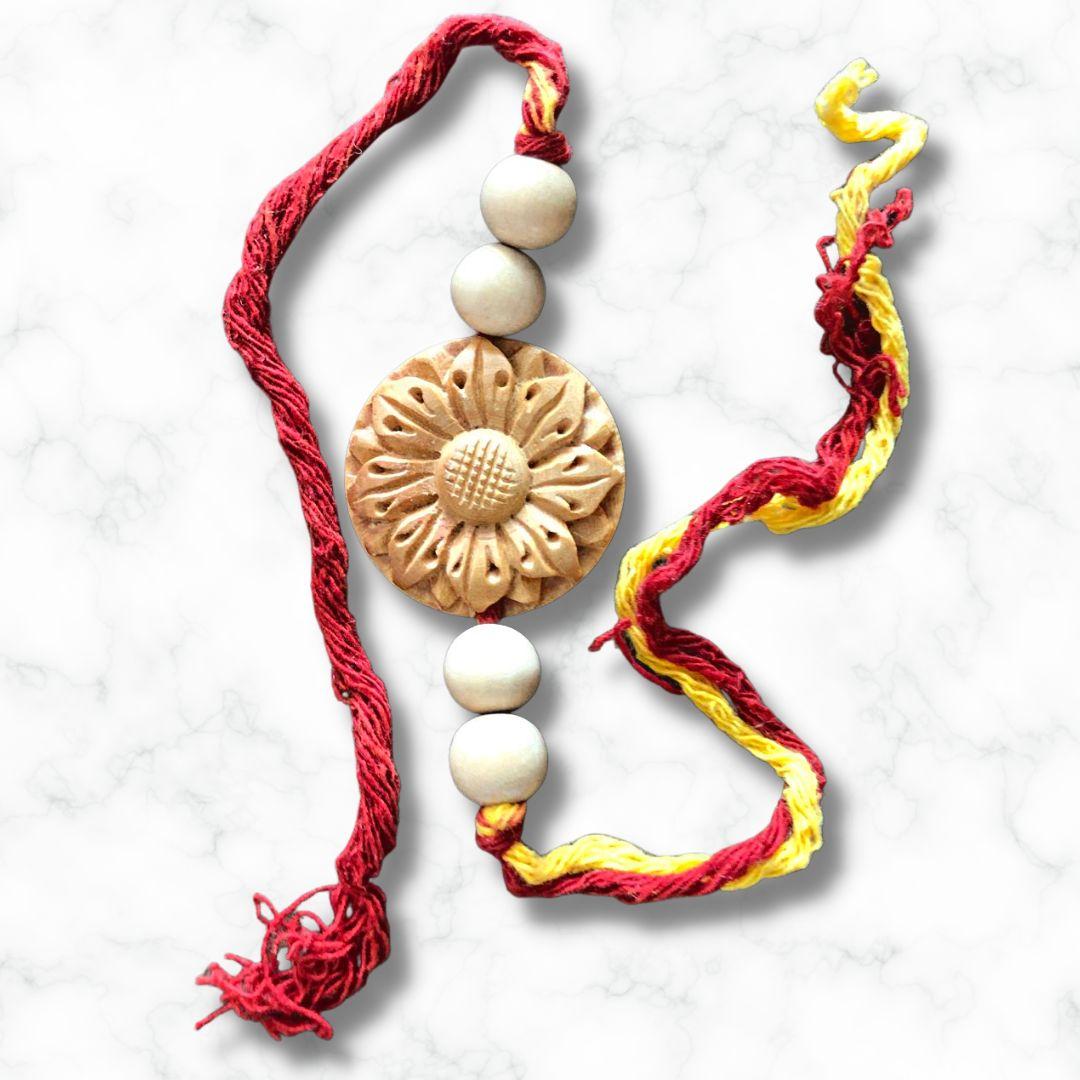 Narayana floral Wooden Rakhi