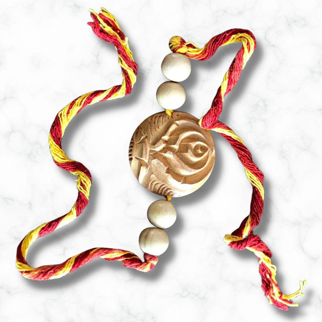 Punjabi Khanda Wooden Rakhi