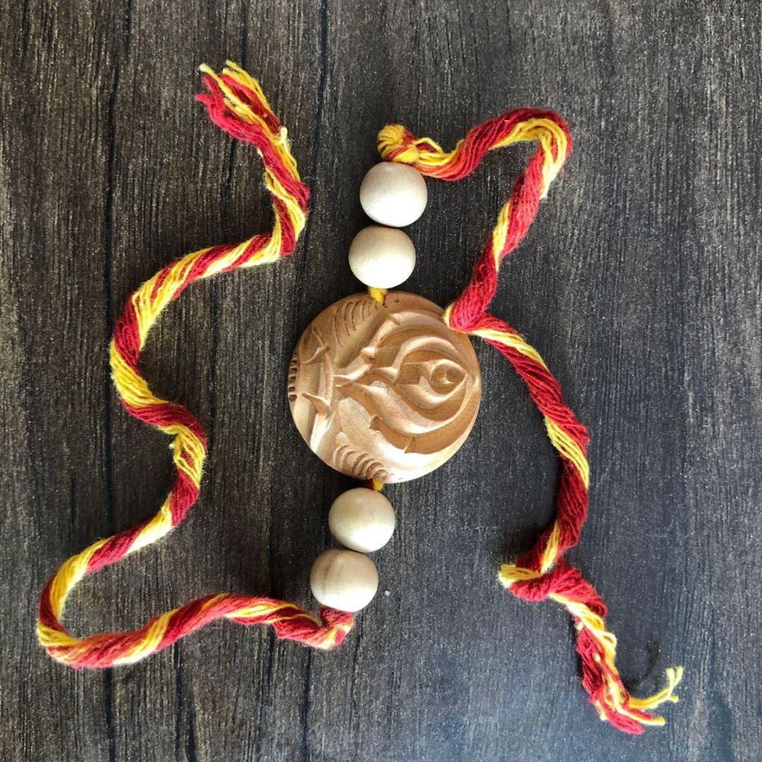 Punjabi Khanda Wooden Rakhi