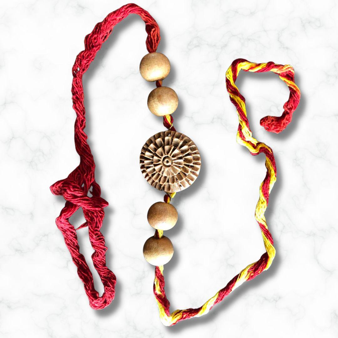 Bhrama floral Wooden Rakhi