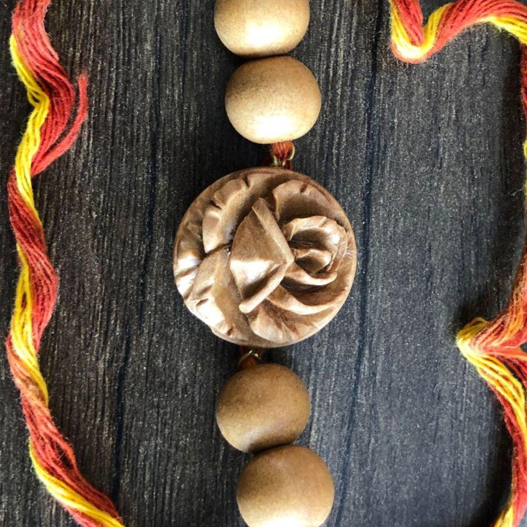 Rose Pure Sandalwood Rakhi