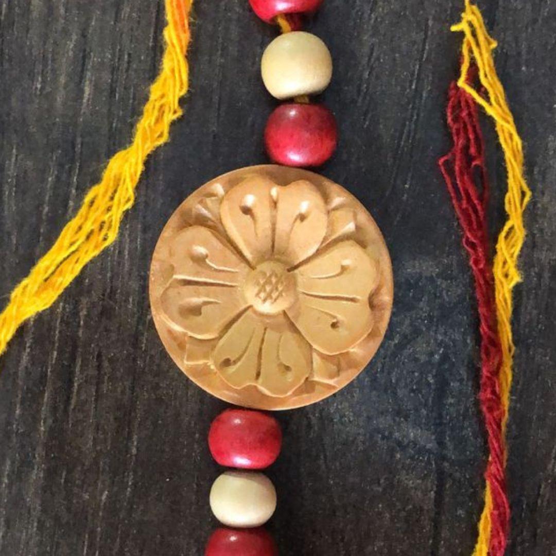 Colourful Periwinkle Wooden Rakhi
