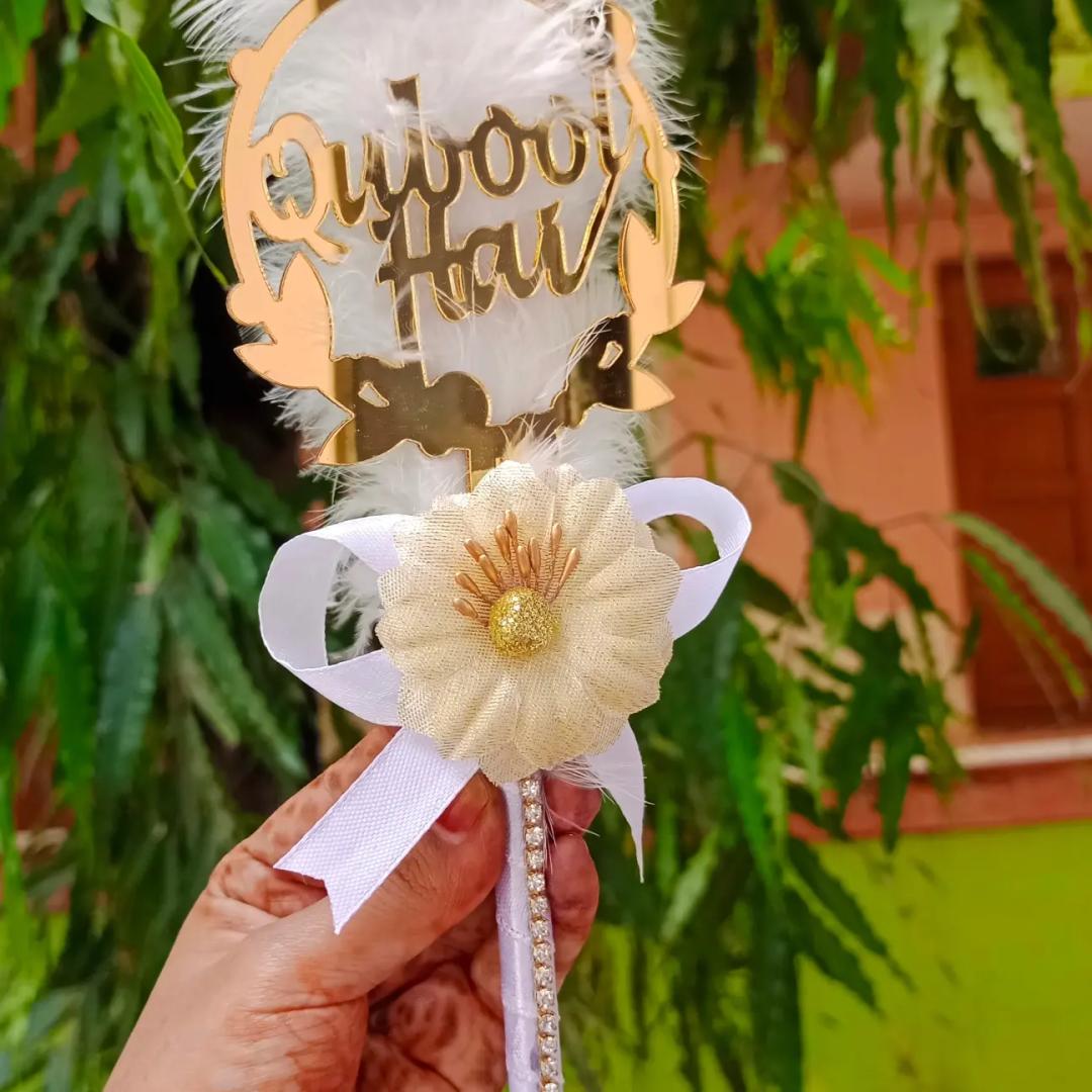 White Flower Bow Qubool hai nikah pen