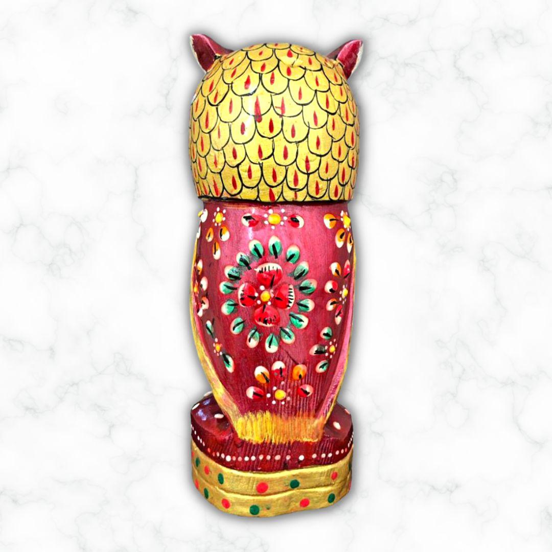 Wooden Ethnic Owl Showpiece