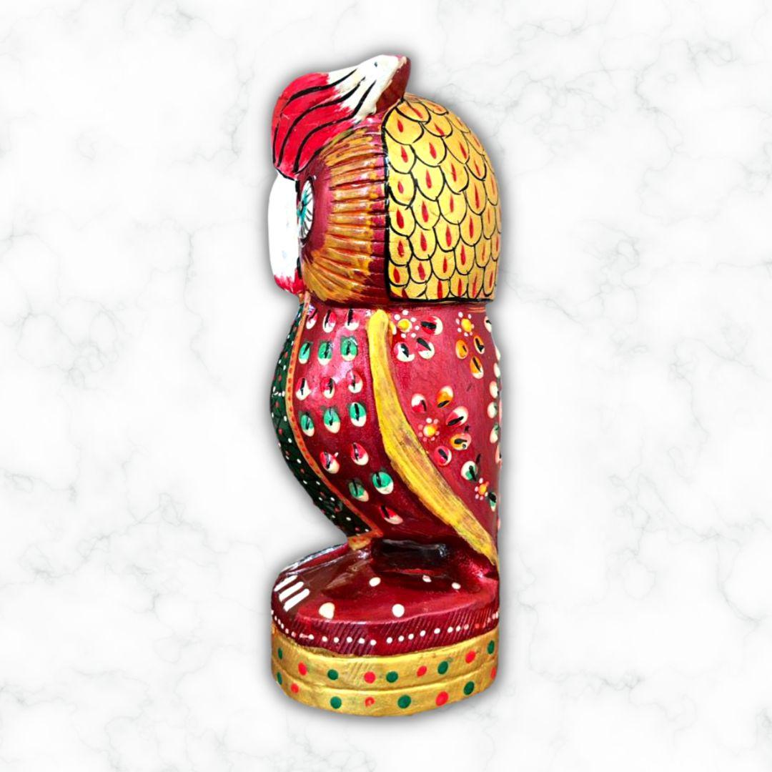 Wooden Ethnic Owl Showpiece