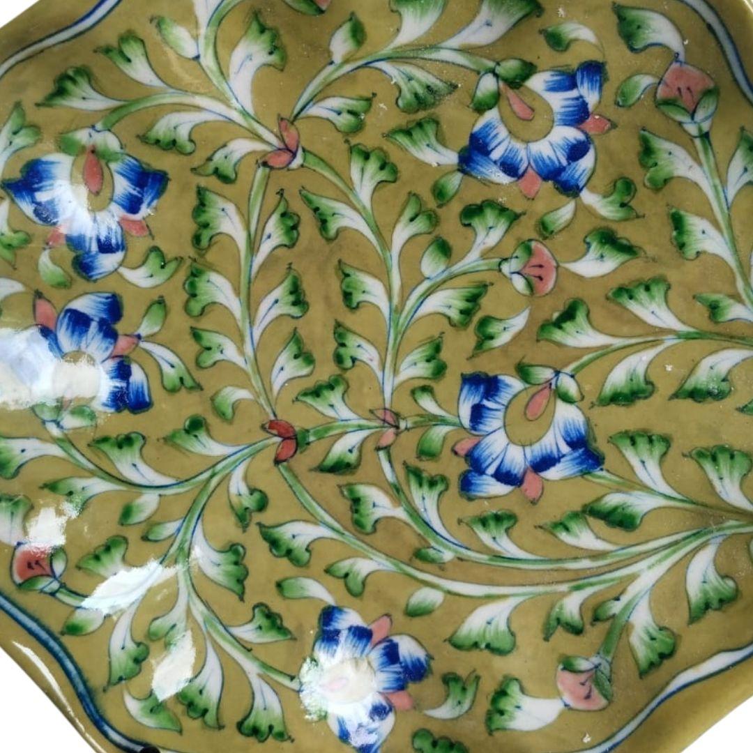 ajmer garden blue pottery decor plate
