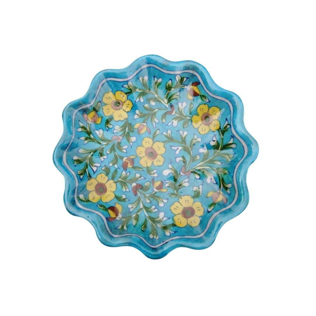 bikaner garden blue pottery decor plate