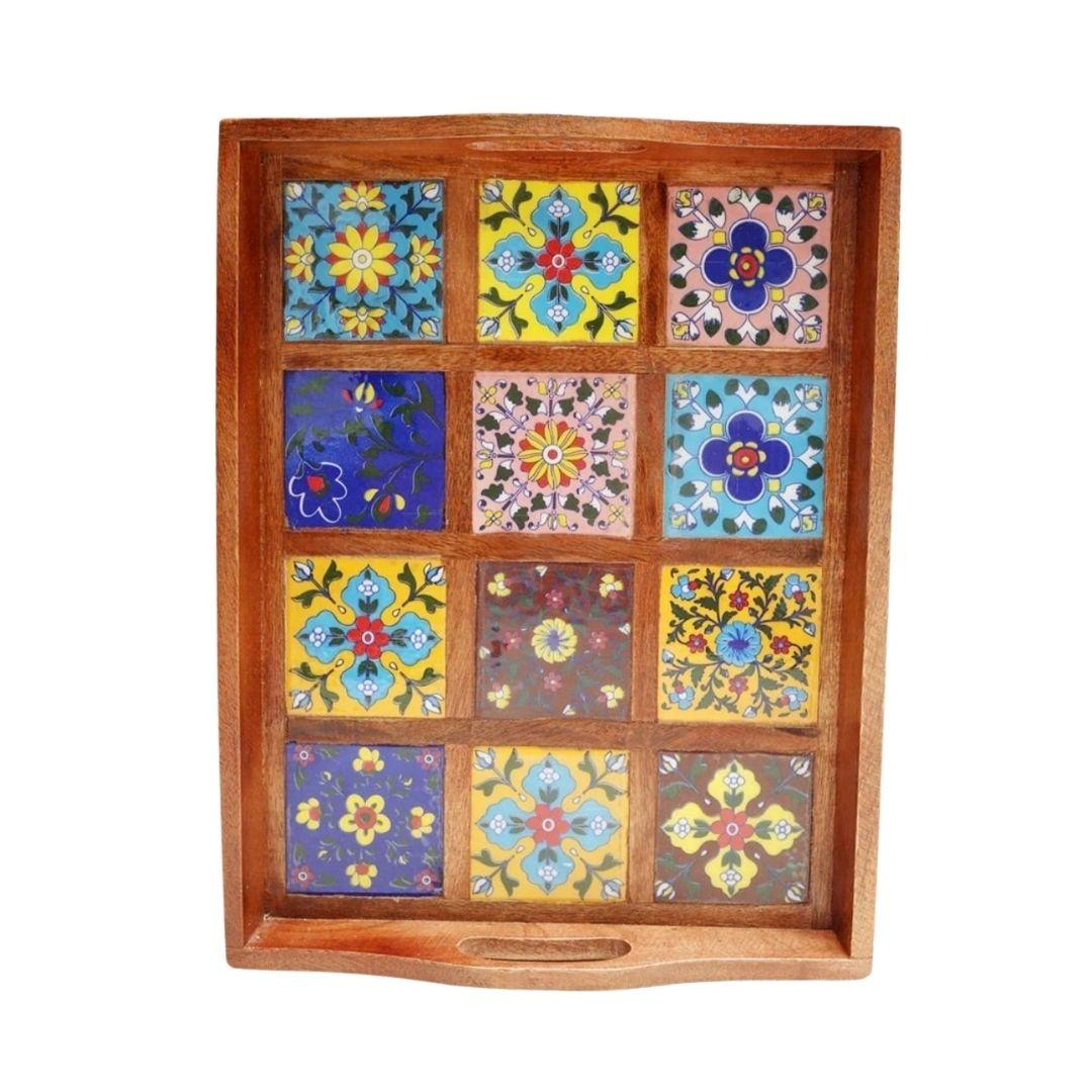 Wooden Tile Serving Tray Big