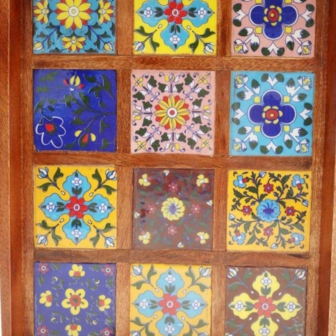 Wooden Tile Serving Tray Big