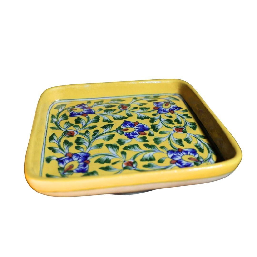 Floral Motif Square Serving Plate 4