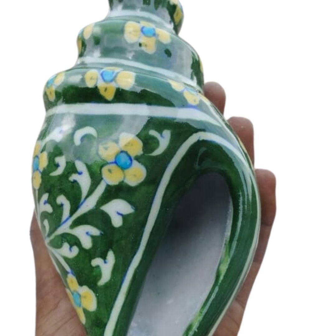 Blue Pottery Ceramic Conch Showpiece in 3 colour options