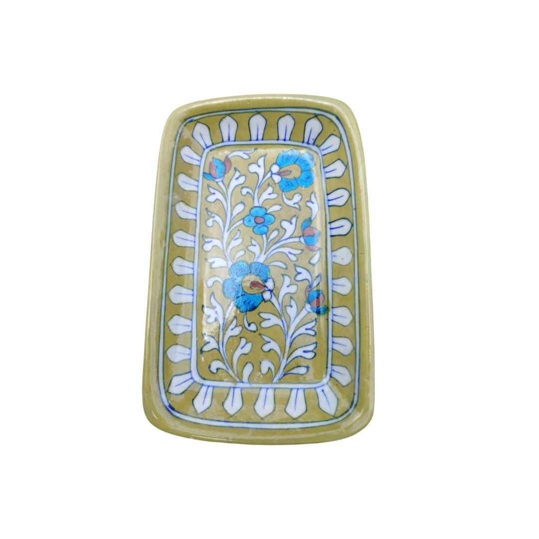 Blue Pottery Ceramic Rectangle Trays 8 inches in multiple colour options