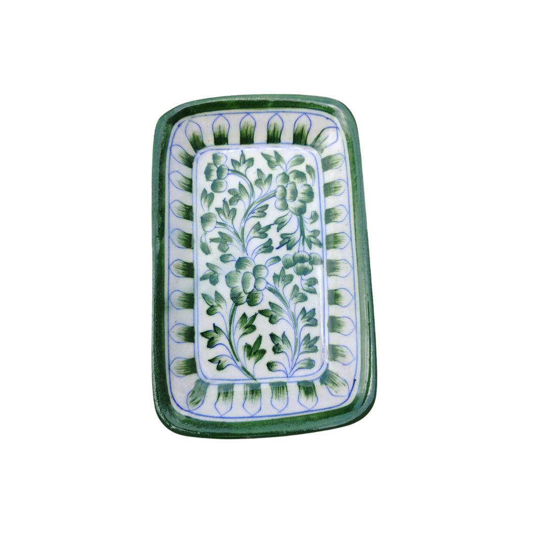 Blue Pottery Ceramic Rectangle Trays 8 inches in multiple colour options
