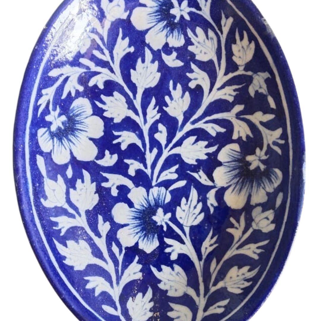 Blue Pottery Oval Ceramic Tray 10 inches in multiple colour options