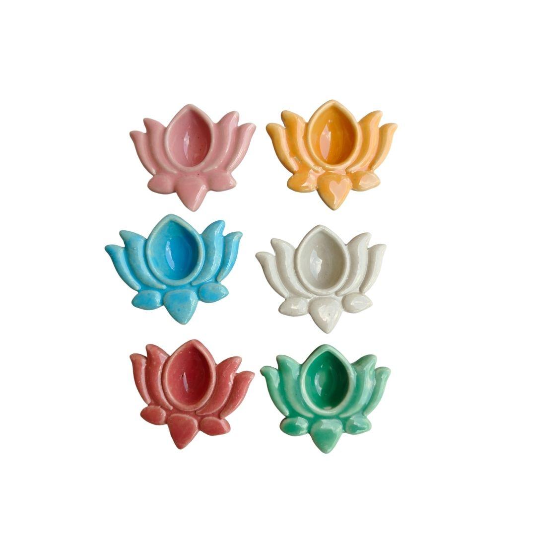 Assorted Ceramic Lotus Diyas