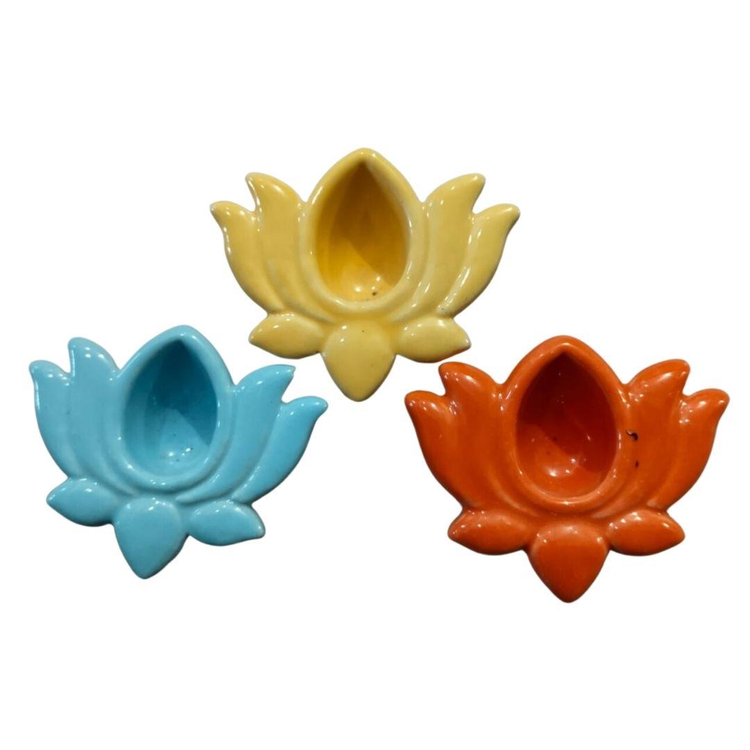 Assorted Ceramic Lotus Diyas