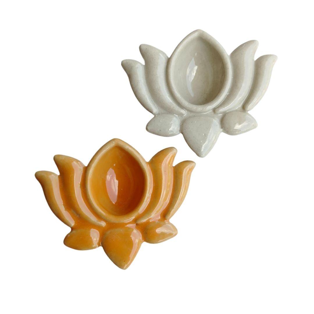 Assorted Ceramic Lotus Diyas