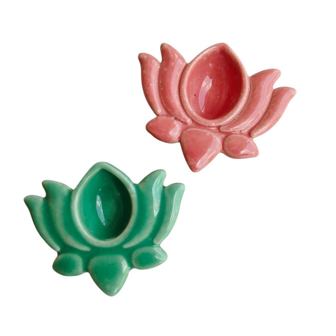 Assorted Ceramic Lotus Diyas
