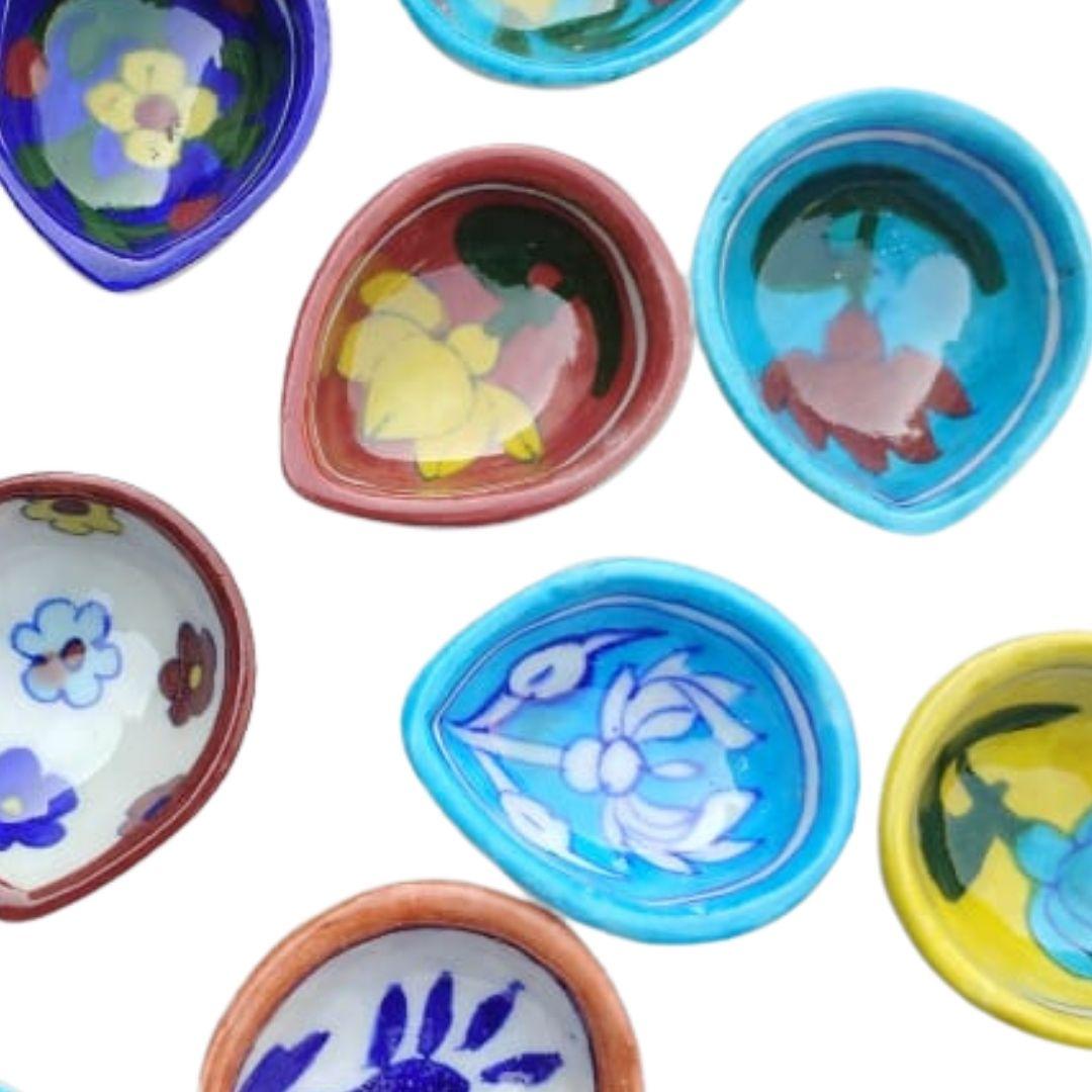 Blue Pottery Assorted Ceramic Diyas